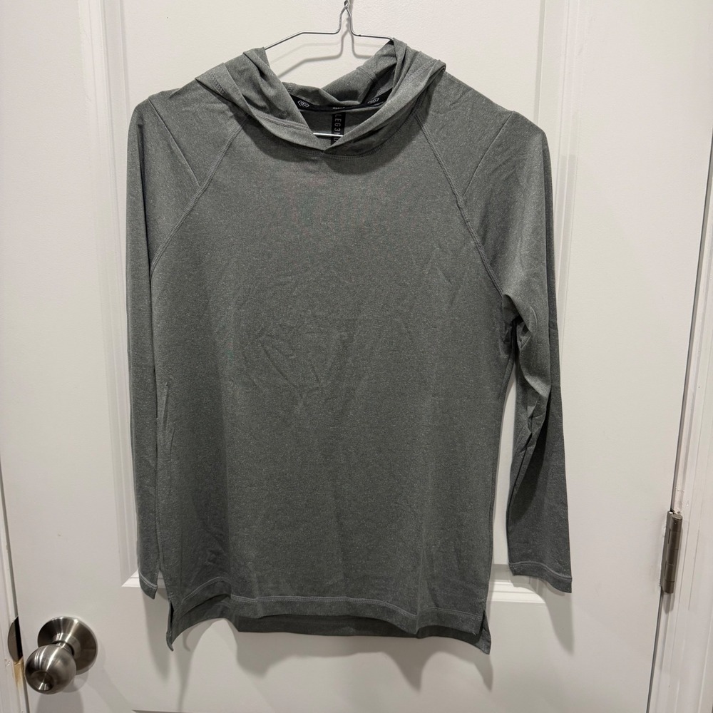 LEG3ND Mens Hoodie Lightweight Raglan Performance Gray Size L